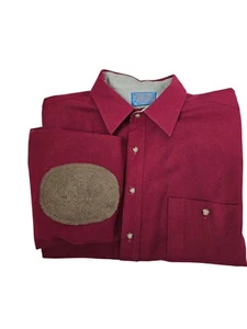 Vintage 90s Pendleton Cranberry 100% Wool Trail Button Down Shirt Size XL A96 - Picture 1 of 10