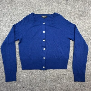 Caroll Damen Wollmischung Pullover Strickjacke Knöpfe Rundhals blau Gr. 40 - Bild 1 von 10