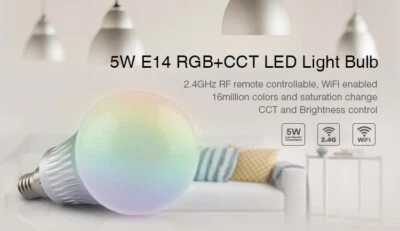 MiLight Miboxer FUT013 E14 5W RGB+CCT LED Light Bulb Spotlight  110-220V - Image 1 of 4