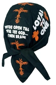 Christian Biker Doo Rag Black Motorcycle Skull Cap Religious Chemo Bandana Wrap - Picture 1 of 1