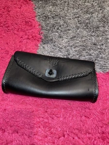 Bolso parabrisas de cuero genuino Harley Davidson hecho en EE. UU. vintage OAD 2,5 libras - Imagen 1 de 11