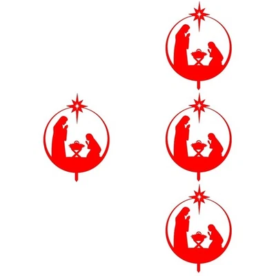  4 Count Dekorative Gartenstecker Gartenstatuen Für Draußen Gartenpfahl - Bild 1 von 4