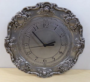 Olde Country Reproductions Pewtarex Pewter 11" Clock - Tested and Works - Picture 1 of 4