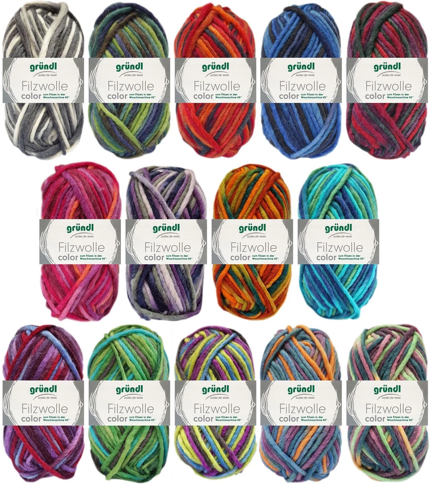 50 Gramm Gründl Wolle Filzwolle Color meliert Filzgarn Farbauswahl - Bild 1 von 1