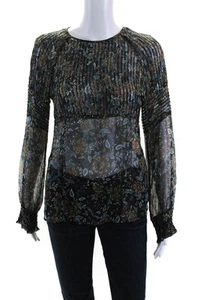 Veronica Beard Women's Round Neck Long Sleeves Sheer Floral Blouse Size 2 - Bild 1 von 6