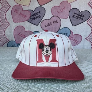 De colección Mickey Mouse Walt Disney Rojo Prendedor Rayas Gorra de Béisbol Gorra Goofy's Hat Co. - Imagen 1 de 6