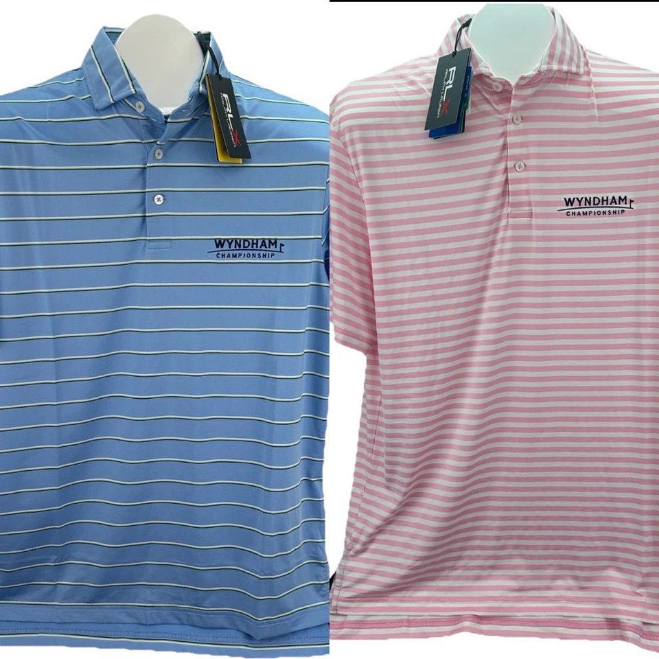 Ralph Lauren RLX Golf Polo Shirt Men's Size L Pink Black White 785875205004