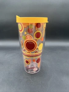 Tervis Fiesta Thermobecher Reisebecher sonnige Punkte 24 Unzen mit gelbem Deckel - Bild 1 von 3