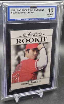 2018 Leaf Shohei Ohtani Rookie Achievement #RA-01 PSA 10 GEM MT Angels Dodgers - Image 1 of 2