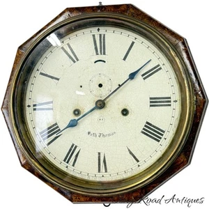 antique seth thomas octagon lever wall clock parts or fix 1890s large dial - Picture 1 of 24
