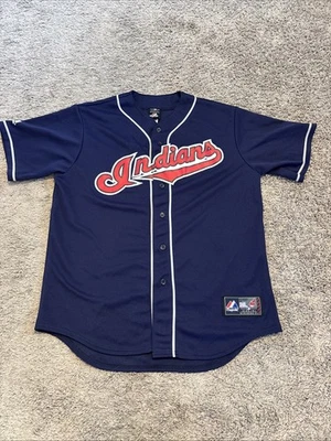 Camiseta Vintage Majestic MLB Cleveland Indians Tamanho Grande L Casey Blake - Imagem 1 de 4
