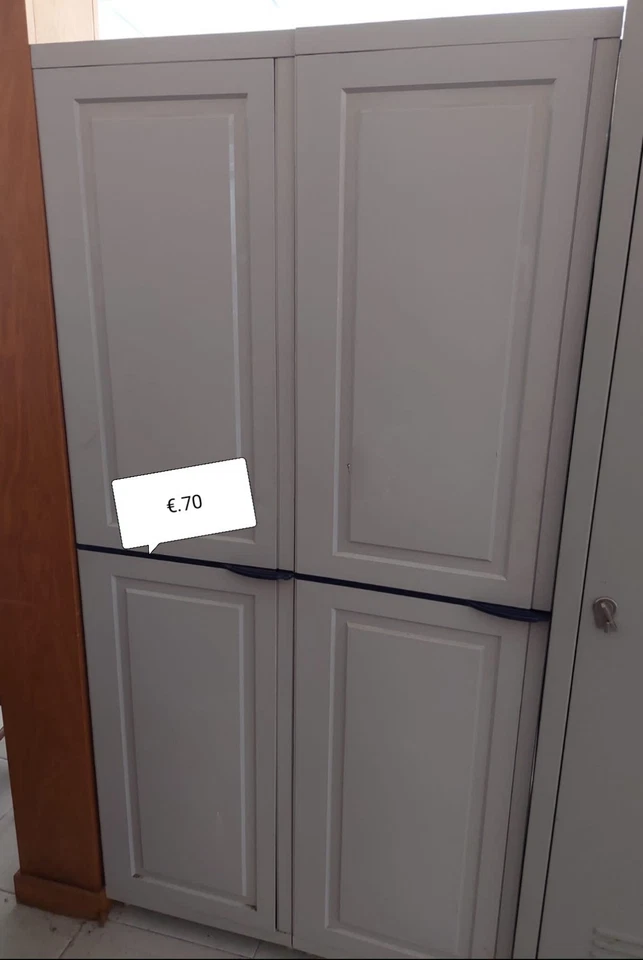 Armadio da esterno Interno in Resina e Plastica 2 Ante con 4 Ripiani  - Immagine 1 di 1