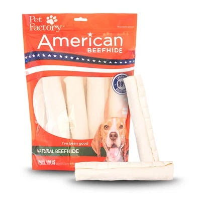 American Beefhide 8-9" Rolls Dog Chew Treats - Natural Flavor, 8 Count/1 Pack - Image 1 of 4