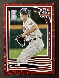 2024 Panini Stars and Stripes - (Matt Ager) Red Dot (170/199) Pirates #14 - Imagen 1 de 3