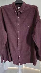 Dillard's Rowm Men's Long-Sleeve Shirt 3XT Burgundy Maroon Speckled Abstract - Picture 1 of 11