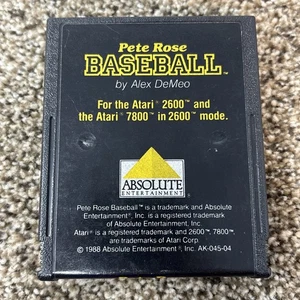Cartucho de videojuego Absolute Pete Rose Baseball Atari 7800 y 2600 probado - Imagen 1 de 3