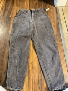 Jeans denim vintage anni 70 Lee donna 10 traforati vita alta gamba affusolata nero USA - Foto 1 di 1