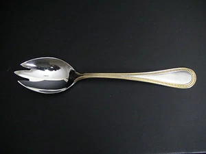 Towle BEADED ANTIQUE Gold Accent Pierced Serving Spoon (s) Germany Stainless - Picture 1 of 6