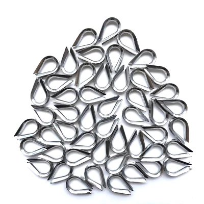 50 PCS M3 Stainless Steel Thimbles for 1/8 Inches Diameter Wire Rope - Image 1 of 4