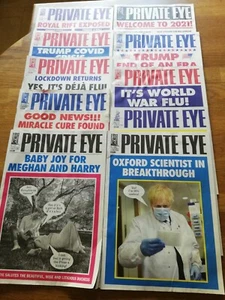 JOB LOT X 8 PRIVATE EYE MAGAZINES SATIRICAL NEWS CURRENT AFFAIRS TRUMP BORIS - Picture 1 of 1