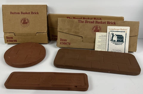 LONGABERGER Bread Basket Bricks - Lot of 4 - Variety Of Sizes - Used Cover