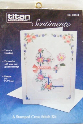 Titan Sentiments "OSO Y FLOR" Tarjeta/Imagen Punto de Cruz Kit #08843 - ¡SELLADO! Foto 1 de 3