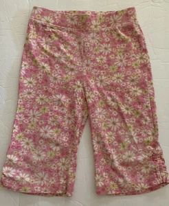 EUC Arizona Pink Flower Girls Capri Girls Pants Size Small (4-5) Cotton/spandex - Picture 1 of 9
