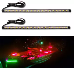 LED Navigation Bow Lights, Green & Red, Waterproof IP67 for Pontoon, Kayak, Ding - Picture 1 of 12