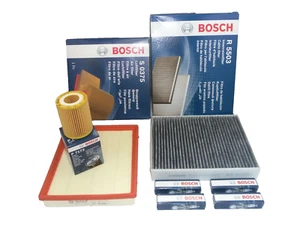 BMW 114i Service Kit Oil Air Cabin Filter Spark Plugs 2011 Onwards BOSCH 102BHP - Picture 1 of 5