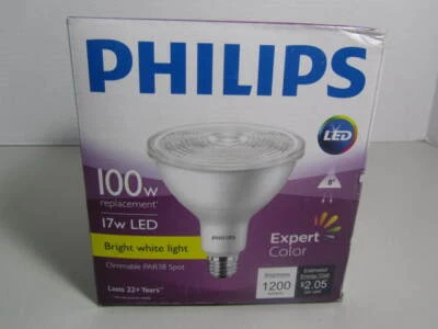 Philips LED 100W/17W Replacement Bright White Indoor Par38 Spotlight Light Bulb. - Image 1 of 3