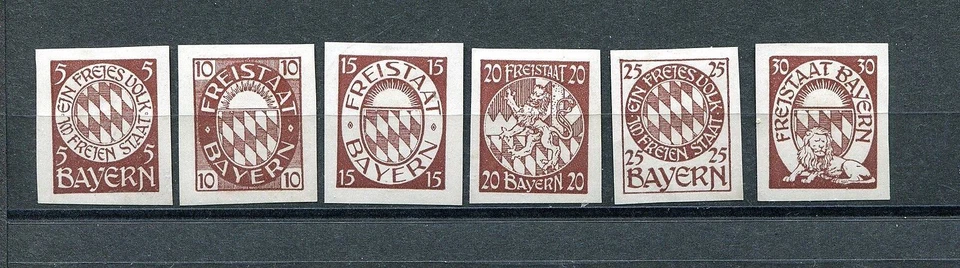 GERMANY BAVARIA FREISTAAT BAYERN LOVELY SET OF PROOFS IN COLOUR BROWN MNG HINGED - Image 1 of 1