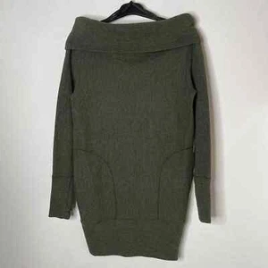 Vestido Suéter Lululemon Along The Way Cuello Capucha Jaspeado Talla XS Verde Oliva - Imagen 1 de 12