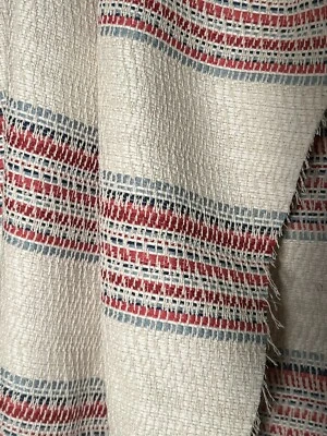 1Y Schumacher Bendita Stripe Indoor/Outdoor Rose Fabric Upholstery 36”x54” - Image 1 of 4