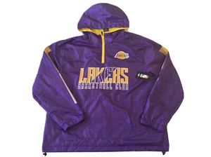 New UNK NBA Los Angeles Lakers 1/4 Zip Hooded Windbreaker Pullover Jacket Men XL - Picture 1 of 12