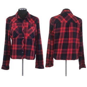 Kensie Jeans - Cropped Boxy Plaid Button Down Top - Medium - EUC - Picture 1 of 10