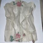 Vintage 1/2 apron white sheer Organza embroidered floral, 1920’s-1930’s??