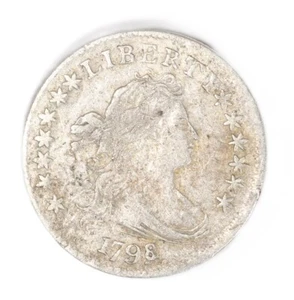 Busto drappeggiato 1798/7 argento USA prima moneta 10C - Foto 1 di 2