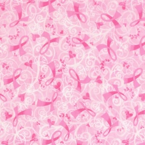 Fabric Breast Cancer Pink Ribbon on Pink TIMELESS TREASURE Cotton 1/4 Yard C6895 - Picture 1 of 8