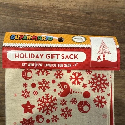 Nintendo Super Mario Holiday Gift Sack Lona 18”x26” Edición Limitada Bolso de Mano Foto 1 de 4