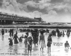 Long Beach Pier 1905 Vintage 8x10 Reprint Of Old Photo - Picture 1 of 1