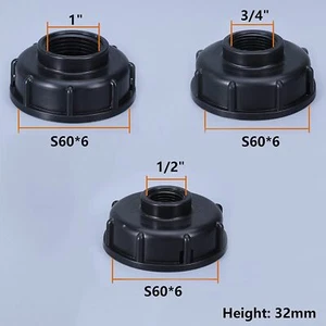 IBC Container Adapter Zubehör 1/2 3/4 1 Zoll Kappe Deckel Auslaufhahn Wasserhahn - Bild 1 von 16