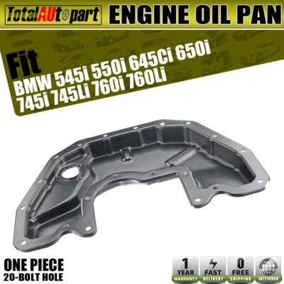 Lower Engine Oil Pan for BMW 745i 745Li 760i 760Li 645Ci 650i 545i 550i 02-10 V8 - Image 1 of 4