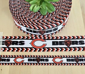 7/8 & 1.5" (1YD) Chicago Bears Grosgrain Ribbon Football Cheer Bow Lanyard - Picture 1 of 1