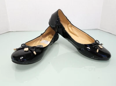 Vince Camuto Eryn2 black patent leather ballet flats bow New Sz 7M - Image 1 of 4