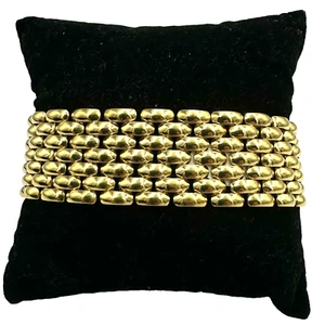 Bracciale vintage anni '80 maglia panther oro giallo massiccio 18k Made in Italy - Foto 1 di 9