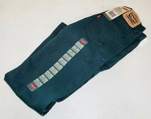 Levi's 513 Boys Slim Straight Fit Jeans Size 14 Regular 27x27 Dark Green - Picture 1 of 5