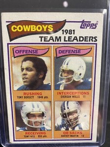1982 Topps Chewing Gum Team Leaders Dorsett, Walls, Hill, Martin #307