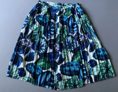 ModCloth Women’s Green Leaf Floral Pleated Lined A-Line Midi Skirt Size XL - Image 1 of 4