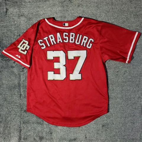 Stephen Strasburg Jersey Mens 48 Washington Nationals #37 Red Cover