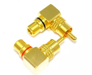2 pcs RCA Audio Plug to Jack 1 Male to 1 Female Connector High end E0524 USA - Picture 1 of 1